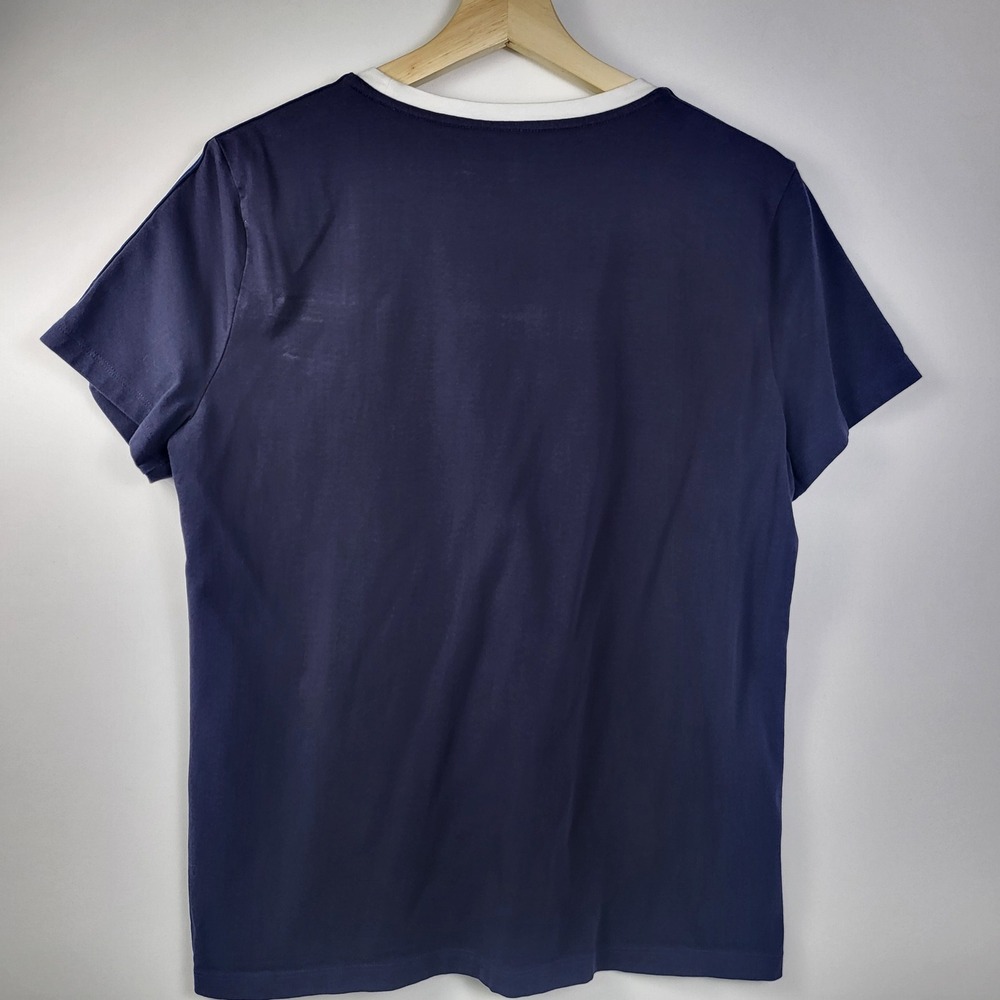 Tommy Hilfiger T-Shirt Striped Trim Crew Neck Tee Top Comfy Casual Large blue - Picture 2 of 7